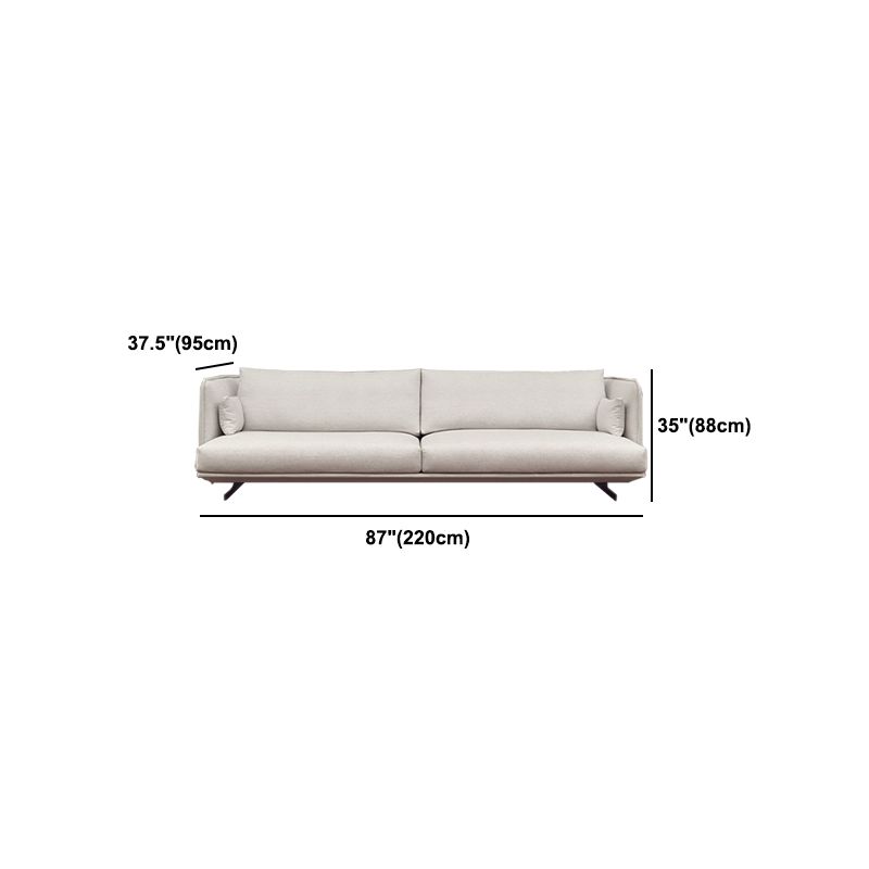 Beige Scandinavische bank/sectionele met vierkante arm voor appartement