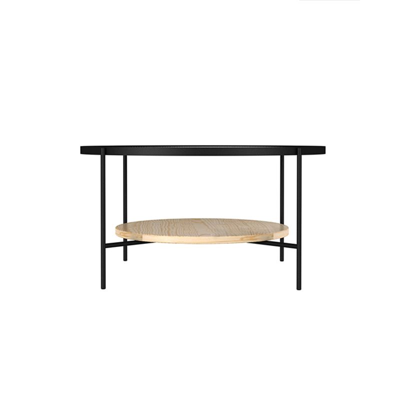 Table basse rond avec des accents en bois nordique