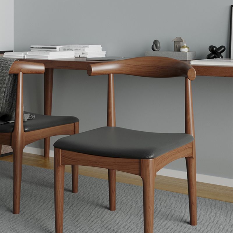 Bureau d'écriture contemporain marron bureau de bureau en bois massif avec jambes