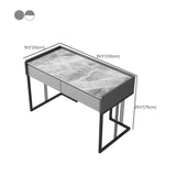 Marmeren industrieel kantoor schrijven bureau rechthoekige kantoorbureau met 2 laden