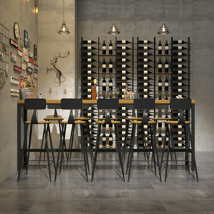 Industrial 1/6/11 Pieces Bar Table Set Rectangle Wood Counter Table with Stools for Cafe Clearhalo 'Bar Furniture' 'furn' 'furn_home_bar_bar_sets' 'Furniture' 'Home Bars & Bar Sets' 'home_bar_bar_sets' 'Kitchen & Dining Furniture' 1200x1200_82b32d25-e6d2-445d-b3d5-d8b78b48f4a6