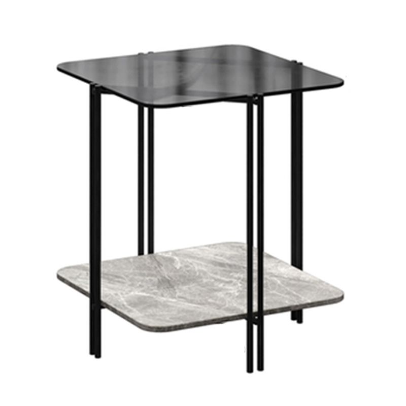 Tavolo da fascia alta a 4 gambe contemporanei tavolo di fascia alta vetro quadrata, 23,6 "di altezza