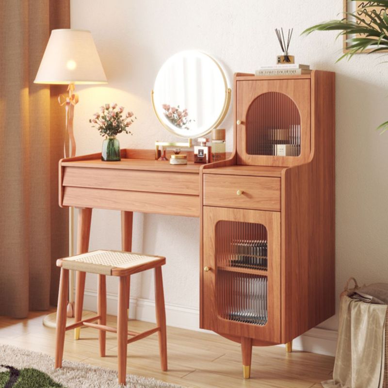 Scandinavian Solid Wood Table Makeup Vanity with Drawers for Bedroom Clearhalo 'Bedroom Furniture' 'furn' 'furn_makeup_vanities' 'Furniture' 'Makeup Vanities' 'makeup_vanities' 1200x1200_82b47c63-1611-4c1a-8dba-ba27b8ea22d2