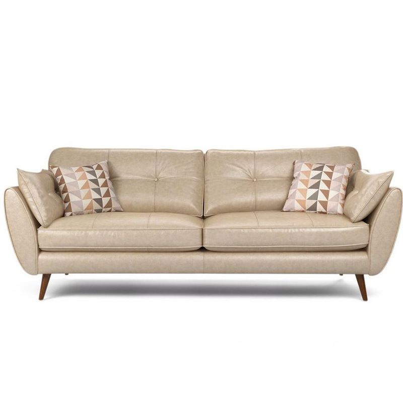 Genuine Leather Flared Arm Sofa Modern Jewel-tuft Wood Legs Sofa Clearhalo 'furn' 'furn_sofas' 'Furniture' 'furniture_sofas' 'kitchen' 'kitchen_sofas' 'Living Room Furniture' 'Sofa' 'sofas' 1200x1200_82b56c39-5a6f-44c9-9e92-d53f04ee3ad4