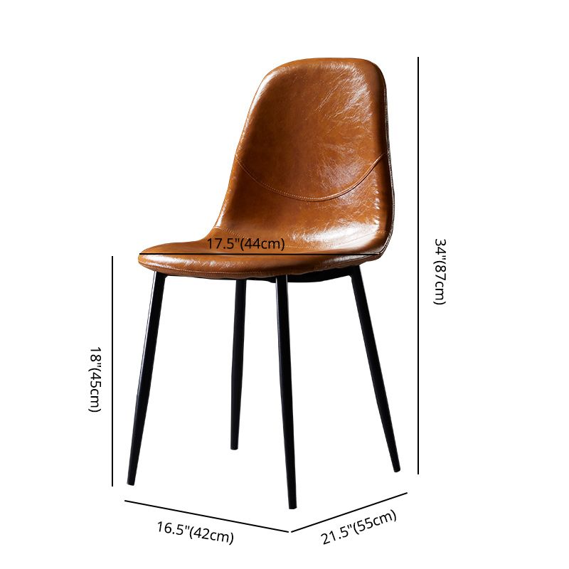 PU Leather Armless Dining Chairs Solid Back Dining Side Chair with Metal Legs Clearhalo ' kitchen&dining_furn' 'Dining Chairs' 'Dining Tables & Seating' 'dining_chair' 'furn' 'furn_dining_chair' 'Furniture' 'furniture_dining_chair' 'Kitchen & Dining Furniture' 'kitchen' 1200x1200_82b57110-5d36-4902-b9ff-f73f99dbe96f