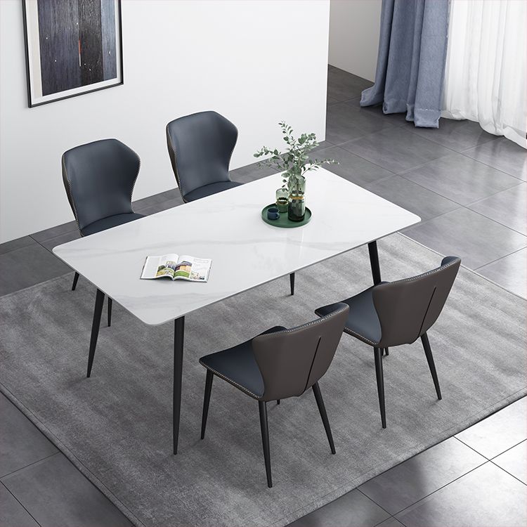 Rectangle Industrial Style Dining Table Sintered Stone Fixed Table for Kitchen Clearhalo ' dining_table' 'Dining Tables & Seating' 'Dining Tables' 'furn' 'furn_dining_table' 'Furniture' 'furniture_dining_table' 'Kitchen & Dining Furniture' 'kitchen&dining_furn' 'kitchen' 'kitchen_dining_table' 1200x1200_82b73b0a-7da0-47aa-b04d-ad4881c4c05b