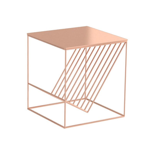 Tavolo da tavolo in metallo quadrato in stile moderno di metà secolo Tavolino