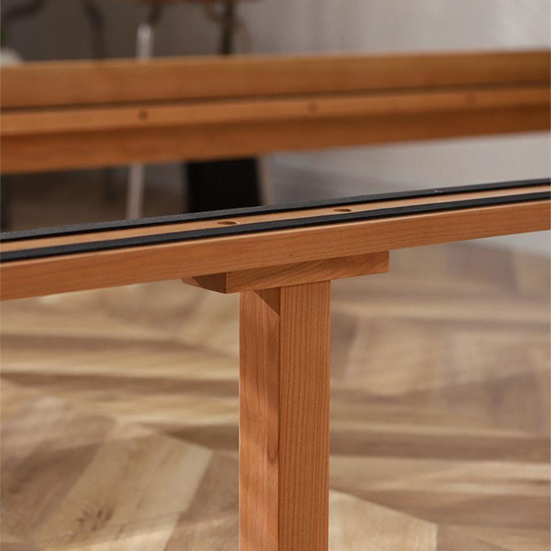 Tropical Standard Bed Cherry Solid Color Bed Frame With Custom Gold Legs Clearhalo 'Bedroom Furniture' 'Beds' 'furn' 'furn_beds' 'Furniture' 1200x1200_82bb0231-dc20-41a2-a4e0-df1413f1e7a3