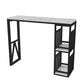 Modern Iron Bar Dining Table White Faux Marble Rectangle Indoor Bistro Table with Shelf Clearhalo 'Bar Furniture' 'Bar Tables' 'bar_tables' 'furn' 'furn_bar_tables' 'Furniture' 'furniture_bar_tables' 'Kitchen & Dining Furniture' 1200x1200_82bb94bb-3c44-4016-9348-05c9f346f370