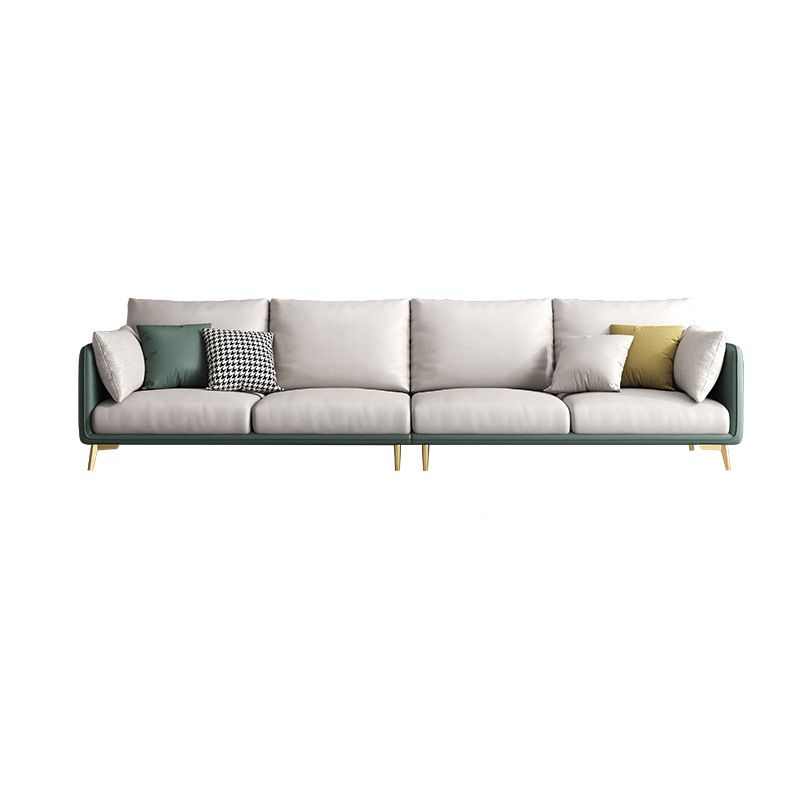 Modern Green and White Fabric Sofa Square Arm Sofa for Living Room Clearhalo 'furn' 'furn_sofas' 'Furniture' 'furniture_sofas' 'kitchen' 'kitchen_sofas' 'Living Room Furniture' 'Sofa' 'sofas' 1200x1200_82bc684e-aa49-4347-bc6e-f43cd95d28b4