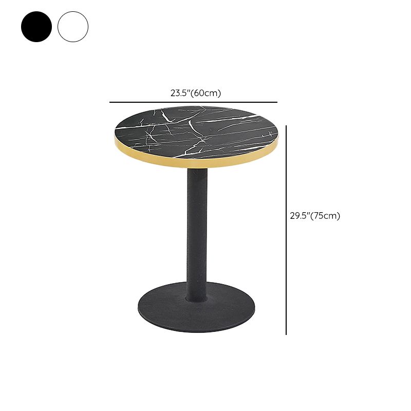 Wooden Dining Room Table for 2 Person with Metal Pedestal Base Clearhalo 'Dining Tables & Seating' 'Dining Tables' 'dining_table' 'furn' 'furn_dining_table' 'Furniture' 'Kitchen & Dining Furniture' 1200x1200_82be8612-50cf-475c-9222-1edbe256d375