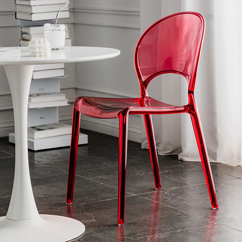 Open Back Dining Side Chair Contemporary Plastic Dining Chair