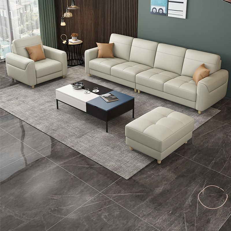 Canapé en cuir glamour contemporain avec oreillers de boîtier siège pour le salon