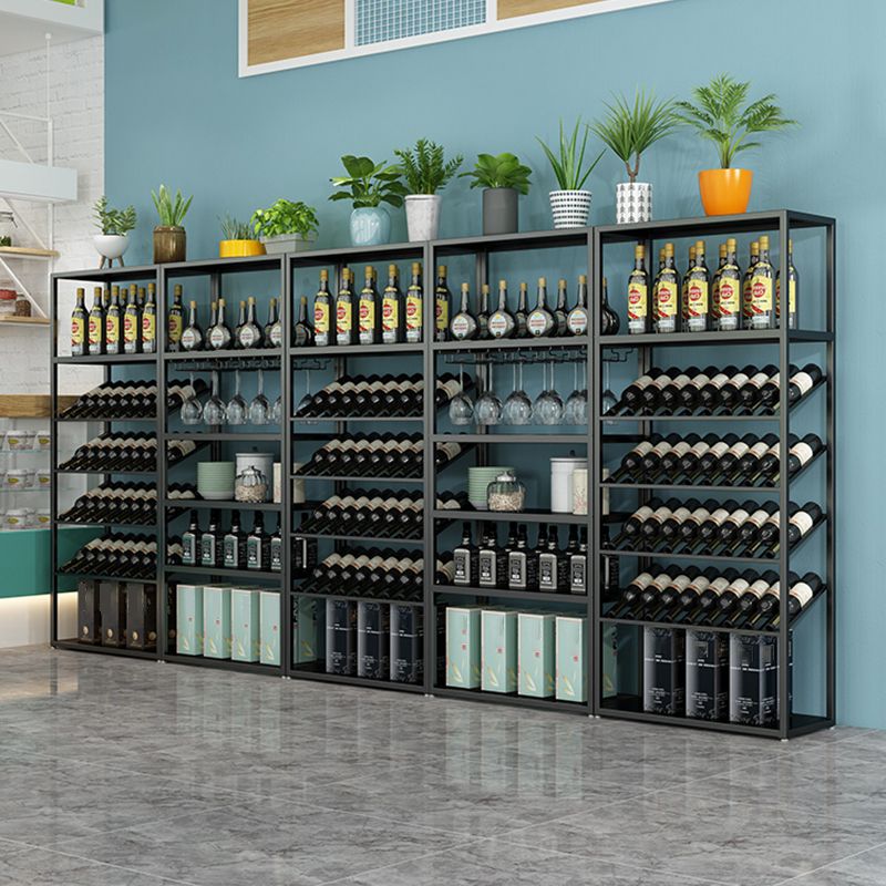 キッチン用のコンテンポラリーフロアワインボトルラックアイアンボトルホルダー