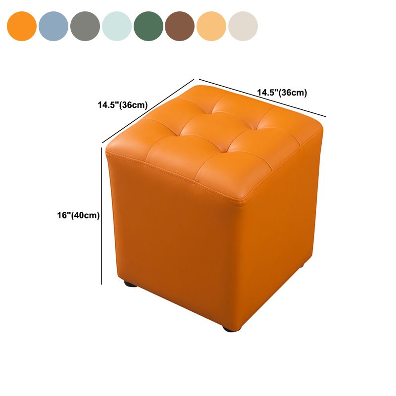 Contemporary Pouf Ottoman Genuine Leather Tufted Upholstered Solid Color Ottoman Clearhalo 'furn' 'furn_ottomans_poufs' 'Furniture' 'Living Room Furniture' 'Ottomans & Poufs' 'ottomans_poufs' 1200x1200_82c30dcf-c145-4028-aba2-9c99dc112449