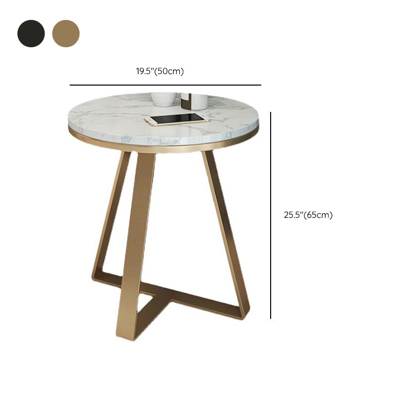 Runder Marmor Endtisch Set Glam Dia 19.7-in Sofa Seitenakzentisch
