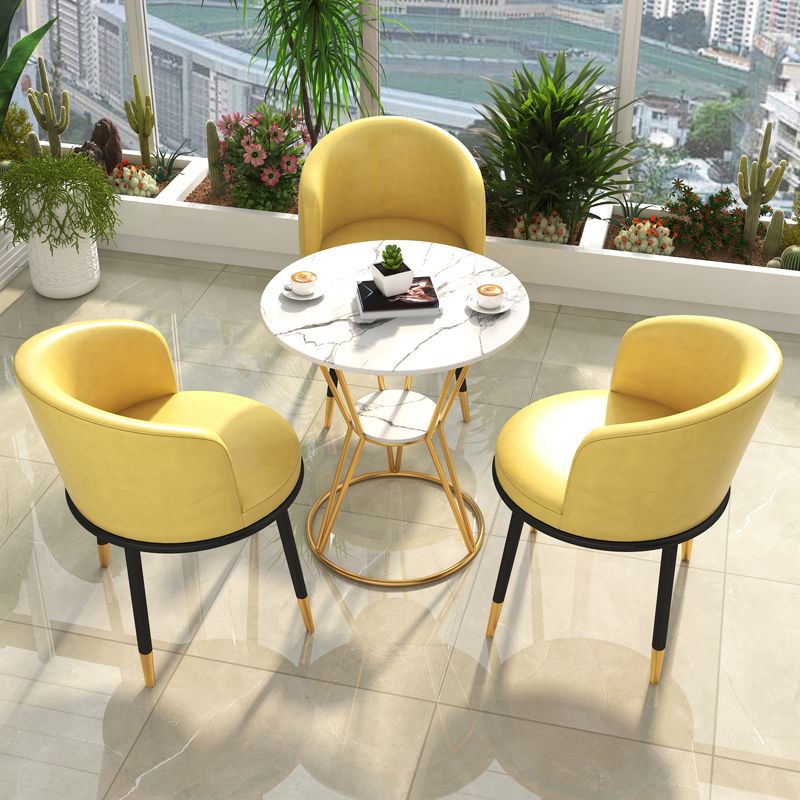 Juego de mesa de comedor de piedra blanca 1/2/4 piezas de comedor moderno