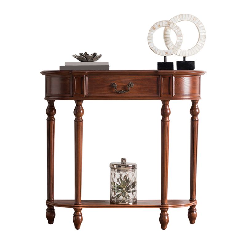 35.43 "Tall 1-ladel console tabel massief houten accenttafel met plank