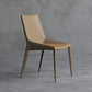 Modern Leather Dining Side Chair Solid Back Armless Side Chair