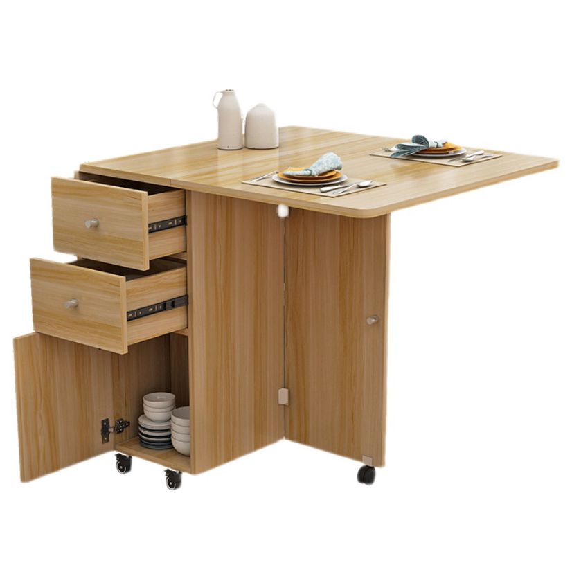 Wood Mid-Century Rectangle Table Wooden Top Table with Drop Leaf Clearhalo ' dining_table' 'Dining Tables & Seating' 'Dining Tables' 'furn' 'furn_dining_table' 'Furniture' 'furniture_dining_table' 'Kitchen & Dining Furniture' 'kitchen&dining_furn' 'kitchen' 'kitchen_dining_table' 1200x1200_82cb37d8-9ae6-4d7f-b13f-7a8a4df7ff8b