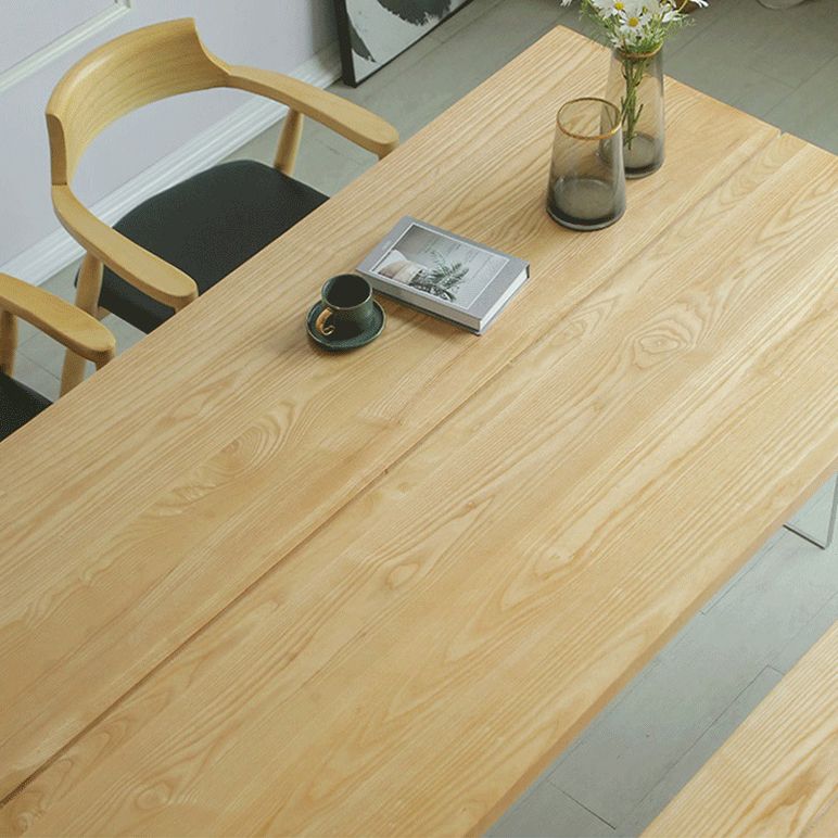 Contemporary Rectangle Wood Standard Height Table Double Pedestal Dining Table Clearhalo ' dining_table' 'Dining Tables & Seating' 'Dining Tables' 'furn' 'furn_dining_table' 'Furniture' 'furniture_dining_table' 'Kitchen & Dining Furniture' 'kitchen&dining_furn' 'kitchen' 'kitchen_dining_table' 1200x1200_82cbd7d1-b989-4d13-b6db-ee95aa46536d