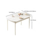 Moderne Stil Steinmöbel 5/7 PCs weiße Rechtecktisch mit Essstuhl