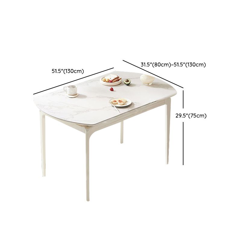 Moderne Stil Steinmöbel 5/7 PCs weiße Rechtecktisch mit Essstuhl