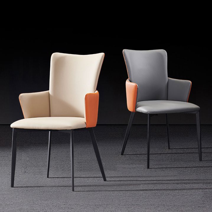 Sedie in stile contemporaneo sedie a braccio per cucina con gambe metalliche