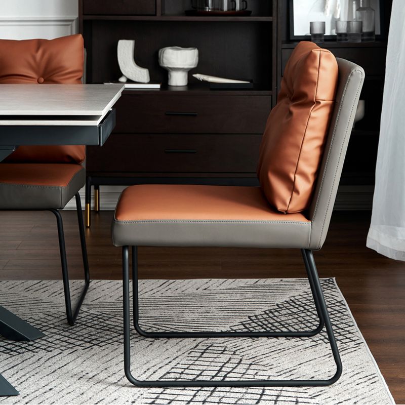 Contemporary Faux Leather Dining Room Chairs Metal Dining Chairs for Home Use Clearhalo 'Dining Chairs' 'Dining Tables & Seating' 'dining_chair' 'furn' 'furn_dining_chair' 'Furniture' 'furniture_dining_chair' 'Kitchen & Dining Furniture' 1200x1200_82cf82e7-eed7-4041-86d7-bfe5aafae46b