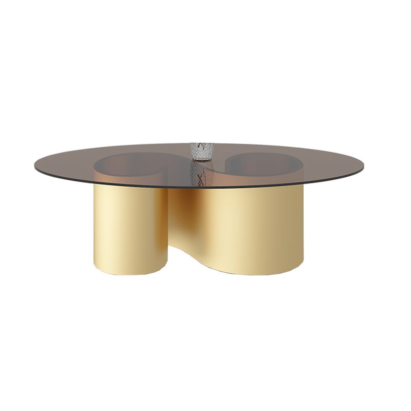 Contemporary Oval Top Coffee Table with Abstract Base Cocktail Table Clearhalo 'Coffee & Accent Tables' 'Coffee Tables' 'coffee_tables' 'furn' 'furn_coffee_tables' 'Furniture' 'Living Room Furniture' 1200x1200_82d30155-e6e2-4448-bdd9-f1d1d8e19973