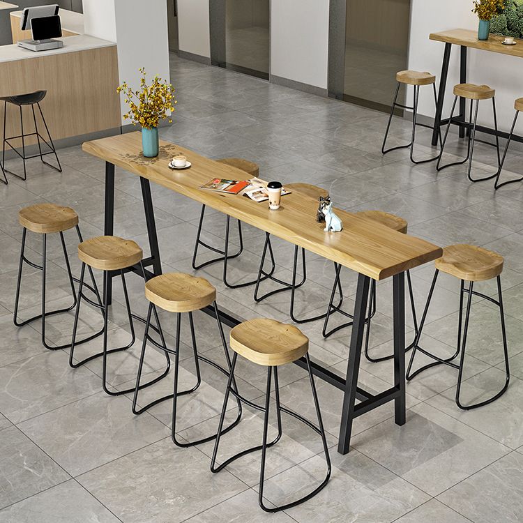 Mesa de barra de boba de madera maciza de madera