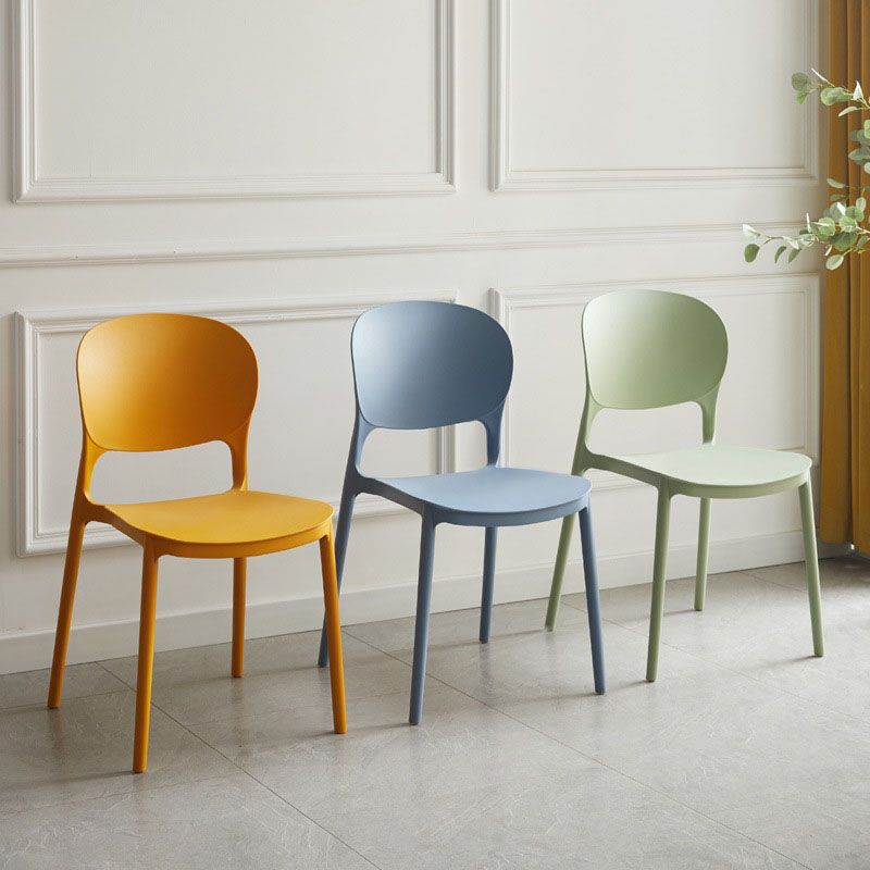 Scandinavian Plastic Conference Room Side Chair Matte Finish Open Back Dining Chair Clearhalo ' kitchen&dining_furn' 'Dining Chairs' 'Dining Tables & Seating' 'dining_chair' 'furn' 'furn_dining_chair' 'Furniture' 'furniture_dining_chair' 'Kitchen & Dining Furniture' 'kitchen' 1200x1200_82d4d807-806d-4d33-b6f9-25775c5b85bf