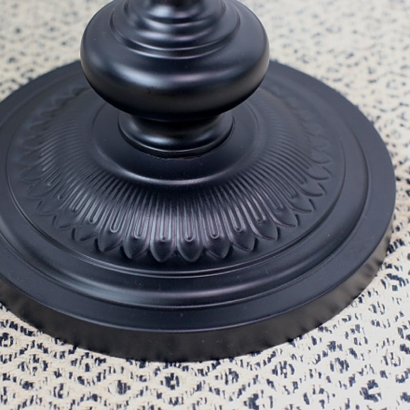 Round Metal Pedestal End Table Black/White Accent Side Table