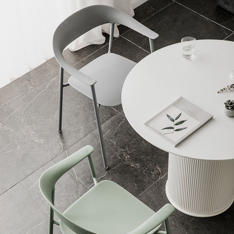 Sedie da pranzo in stile contemporaneo sedie a braccio con gambe in metallo per la casa