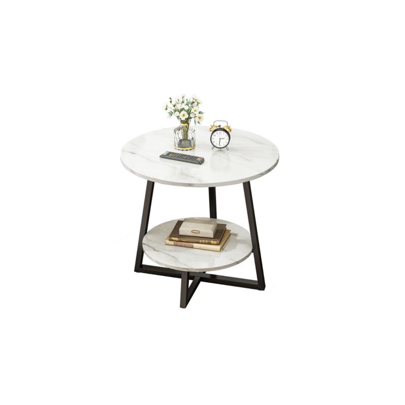 Round Modern Side End Table Frame Double Tier Sofa Side End Table with Shelf Clearhalo 'Coffee & Accent Tables' 'End & Side Tables' 'end_side_table' 'end_side_tables' 'furn' 'furn_end_side_tables' 'Furniture' 'furniture_end_side_table' 'Living Room Furniture' 1200x1200_82d81500-078e-4a50-9562-cf83b9c2123b