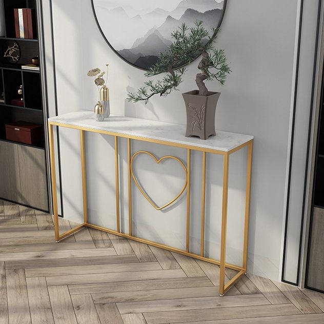 31.5-inch Tall Marble Console Table Modern 1-shelf Accent Table for Hall