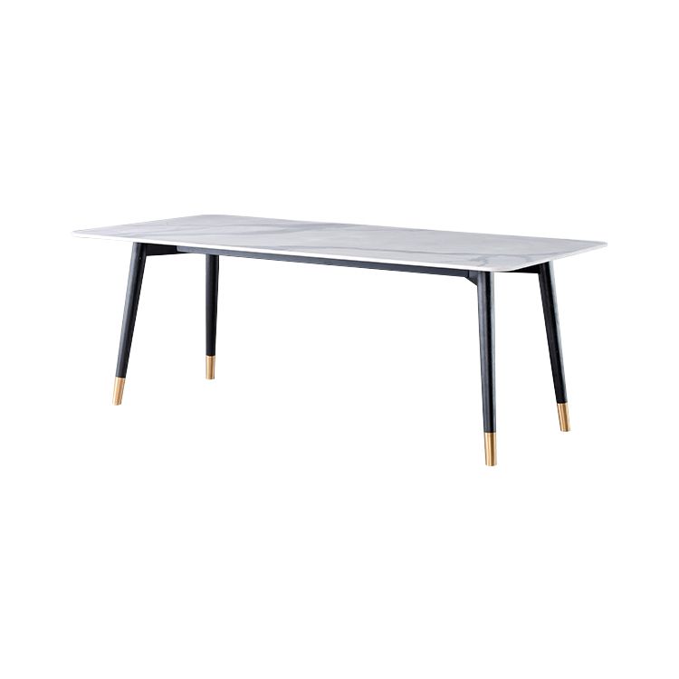 Wood Industrial Rectangular Dining Table Sintered Stone Table with 4 Black Legs Clearhalo ' dining_table' 'Dining Tables & Seating' 'Dining Tables' 'furn' 'furn_dining_table' 'Furniture' 'furniture_dining_table' 'Kitchen & Dining Furniture' 'kitchen&dining_furn' 'kitchen' 'kitchen_dining_table' 1200x1200_82da4037-a070-41fe-976c-41cfe1899461