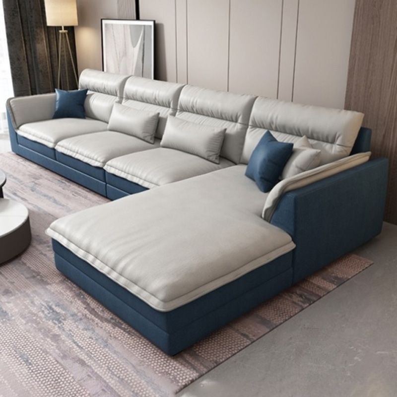 Moderne sectionals faux lederen kussen bovenarm sectionals. 134 inch