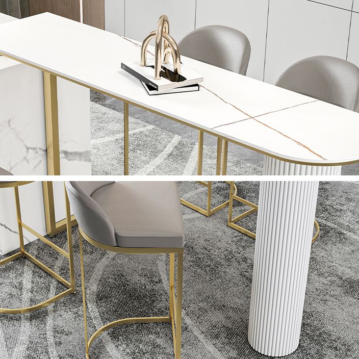 Glam White Bar Pub Table Set 1/5 Pcs Metal Base Bar Table and Stools Clearhalo 'Bar Furniture' 'furn' 'furn_home_bar_bar_sets' 'Furniture' 'Home Bars & Bar Sets' 'home_bar_bar_sets' 'Kitchen & Dining Furniture' 1200x1200_82dace8a-2d62-4e40-b07f-b63de98b2178