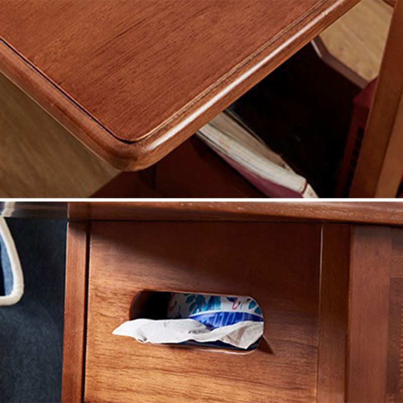 Modern massief hout schrijfbureau rechthoekige kantoorbureau met caster wielen