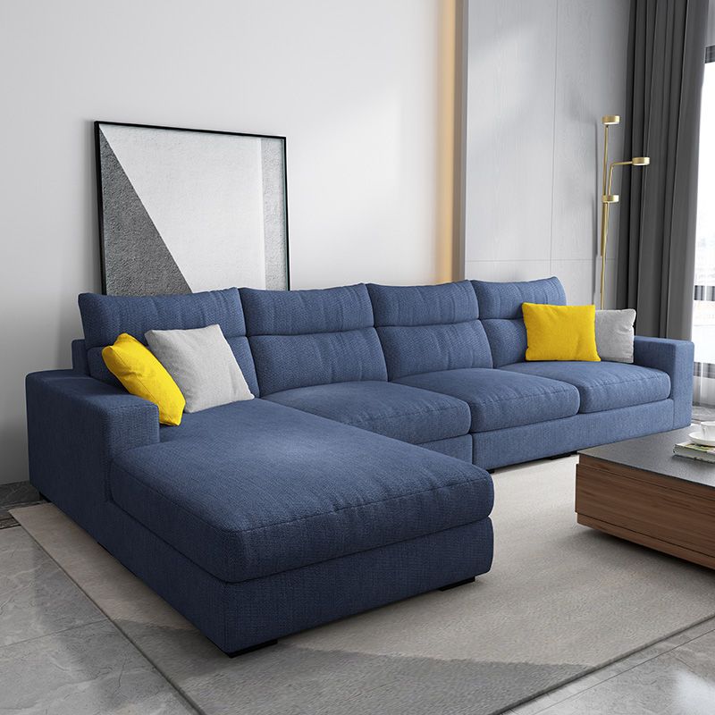 Contemporary Linen Square Arm Sofa & Chaise for Living Room Clearhalo 'furn' 'furn_sectionals' 'Furniture' 'Living Room Furniture' 'Sectionals' 1200x1200_82dbede5-7595-40a4-ac8e-d01781ac180f