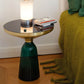 Glass Top End Table Modern Pedestal Sofa Side Table for Living Room