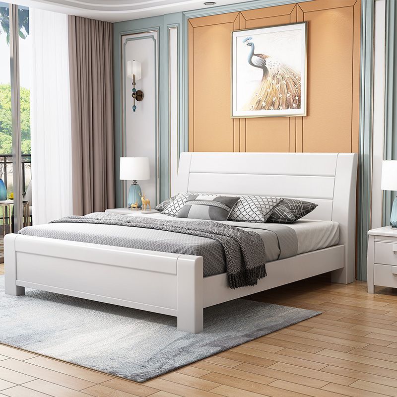 Traditional Pine Wood with Headboard Rectangular Panel Standard Bed Clearhalo 'Bedroom Furniture' 'Beds' 'furn' 'furn_beds' 'Furniture' 1200x1200_82deece5-836a-49f9-a8bc-926993df7f36