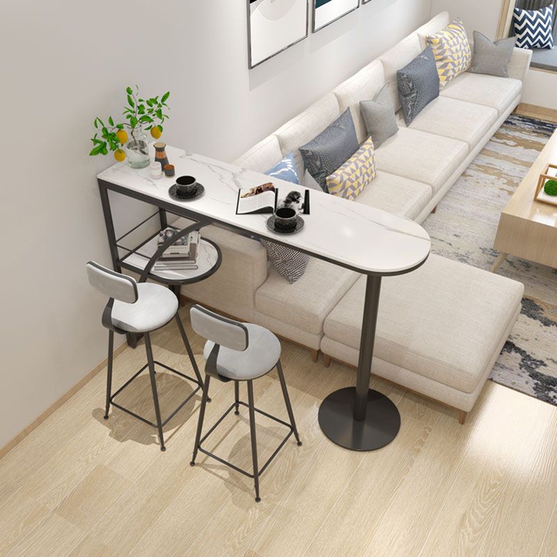 Tavolo da pub in pietra cottono da banco glam tavolo da cocktail bar ovale per soggiorno