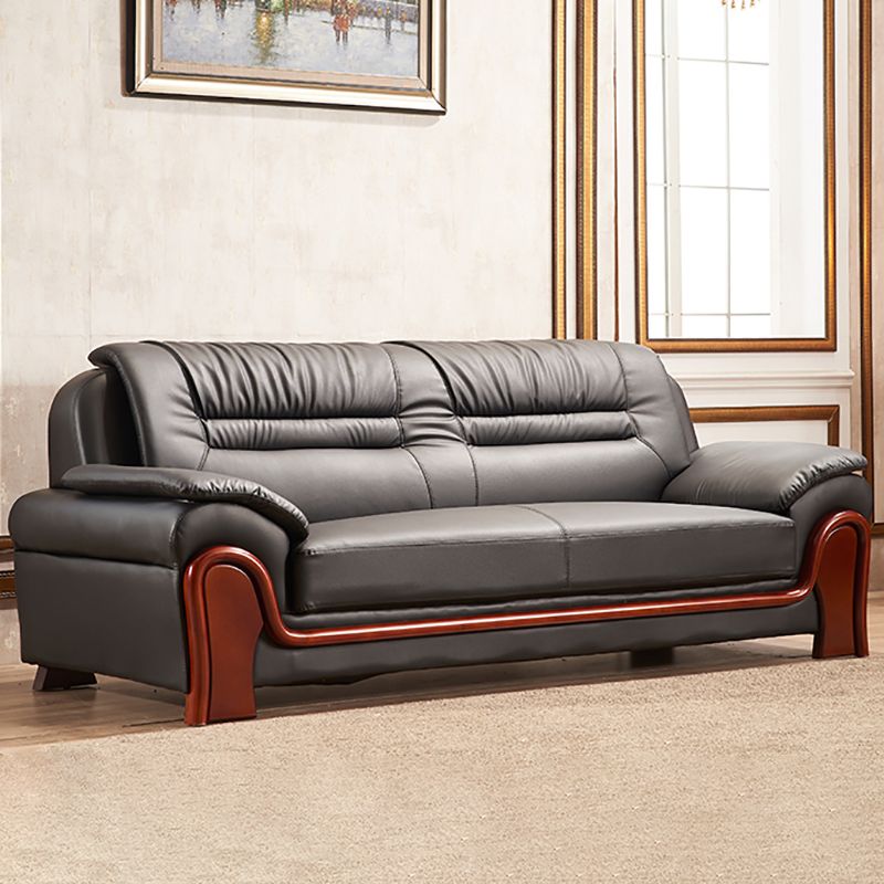 Traditional Sewn Pillow Back Sofa 35.43"High Rolled Arm Sofa, Black Clearhalo 'furn' 'furn_sofas' 'Furniture' 'furniture_sofas' 'kitchen' 'kitchen_sofas' 'Living Room Furniture' 'Sofa' 'sofas' 1200x1200_82df7134-9753-4b7b-bb05-c2ceff8decac