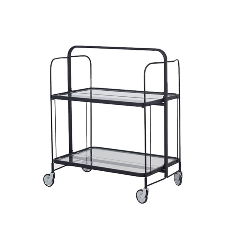 Mesa de esquina superior de vidrio contemporánea con estante, mesa lateral rectangular