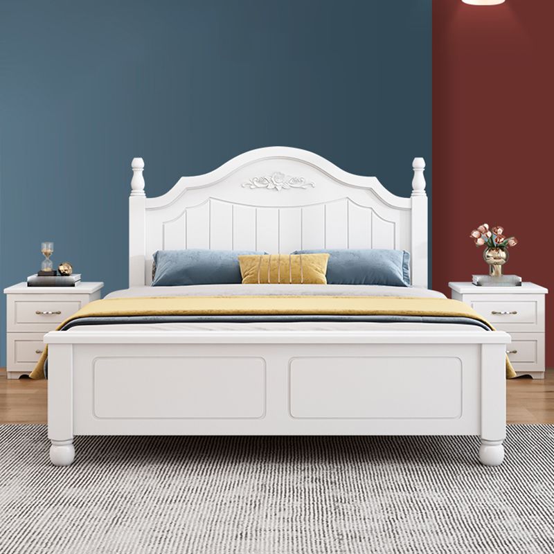 Letto standard in legno massiccio letto bianco contemporaneo con testiera