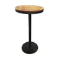 Table de salle à manger de bar en bois Table de cocktail industrielle à hauteur de bar avec base en métal