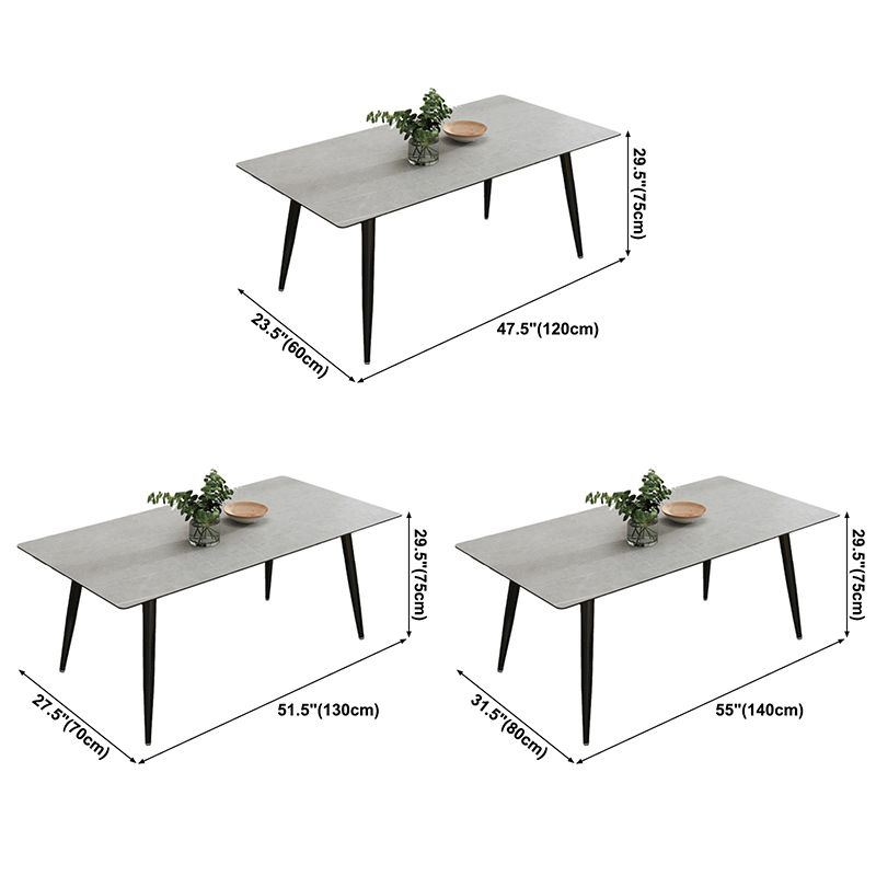 Contemporary Style Sintered Stone Rectangle Dining Table 4 Legs Table for Home Clearhalo ' dining_table' 'Dining Tables & Seating' 'Dining Tables' 'furn' 'furn_dining_table' 'Furniture' 'furniture_dining_table' 'Kitchen & Dining Furniture' 'kitchen&dining_furn' 'kitchen' 'kitchen_dining_table' 1200x1200_82e47a9a-6522-4e4d-8c3f-6d54e14b7892