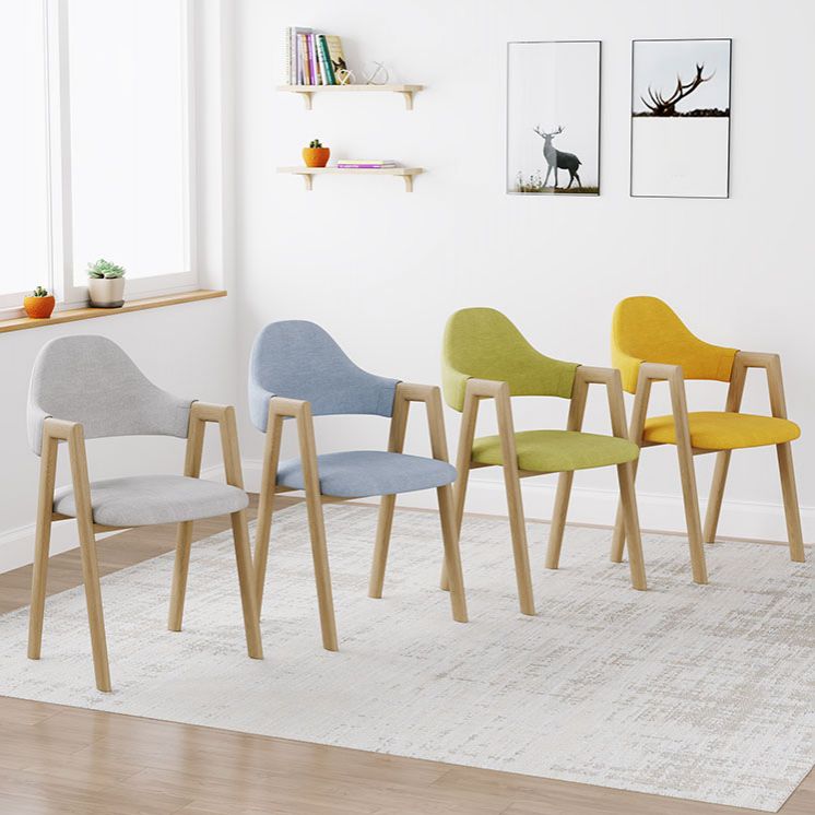 Modern Bedroom Open Back Arm Chair Fabric Matte Finish Dining Chair Clearhalo ' kitchen&dining_furn' 'Dining Chairs' 'Dining Tables & Seating' 'dining_chair' 'Furniture' 'furniture_dining_chair' 'Kitchen & Dining Furniture' 'kitchen' 1200x1200_82e6973f-07ae-42ef-9264-6a48b2effa0a